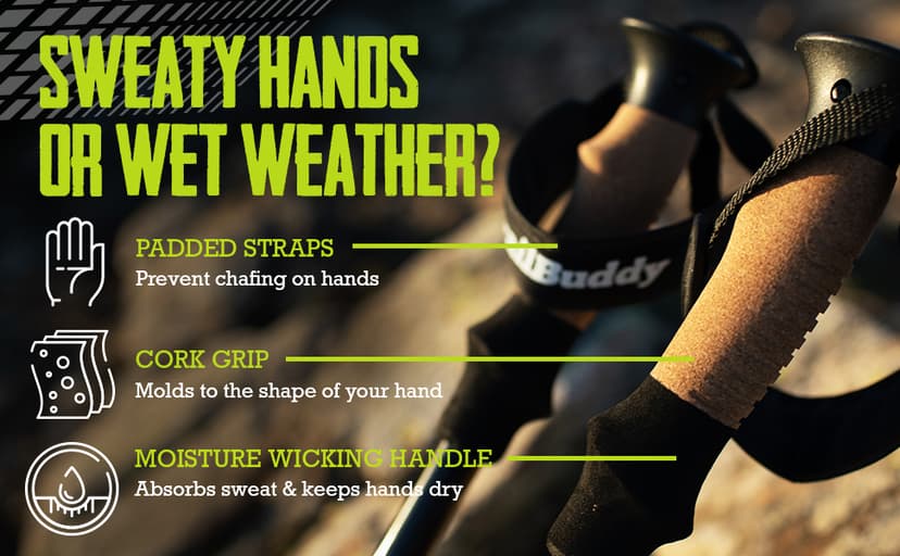 TrailBuddy Trekking Poles – Lightweight 7075 Aluminum Hiking Poles for Women, Men & Seniors – Collapsible Walking Sticks for Travel, Trails & Balance