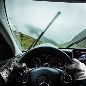 Alepo Genuine Sheepskin Leather Gloves for Men, Winter Warm Touchscreen Texting Cashmere Lined Driving Motorcycle Gloves