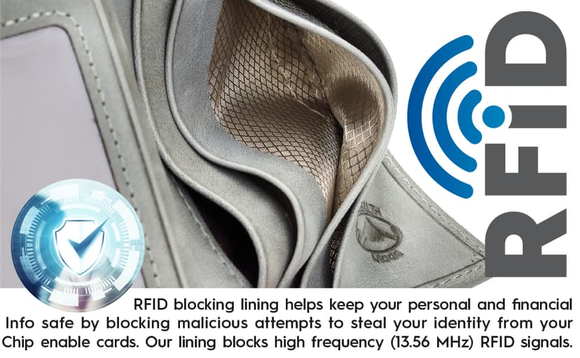 Stealth Mode Leather Trifold RFID Wallet For Men With Flip Out ID Holder (Black)