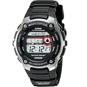 Casio Waveceptor Men's Quartz Illuminator Alarm Chronograph Watch with Black Resin Band (Model: WV200A-1AV)