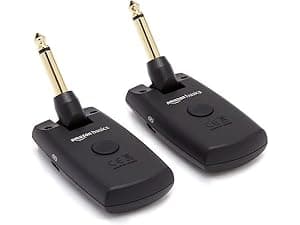 Amazon Basics Digital Wireless Guitar System Transmitter/Receiver with Rechargeable Batteries, Black