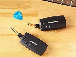 Amazon Basics Digital Wireless Guitar System Transmitter/Receiver with Rechargeable Batteries, Black