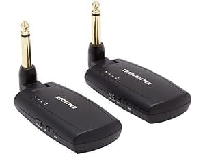 Amazon Basics Digital Wireless Guitar System Transmitter/Receiver with Rechargeable Batteries, Black