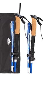 Cascade Mountain Tech Lightweight Aircraft-Grade Aluminum Trekking Poles with Extended Down Grip Plus Tip Kit
