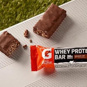 Gatorade Whey Protein Recover Bars, Chocolate Chip, 2.8 ounce(Pack of 12)