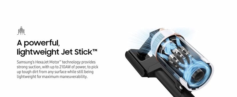 Samsung BESPOKE Jet Cordless Stick Vacuum Cleaner w/ Clean Station, Powerful Multi-Surface Floor Cleaning for Carpet, Hardwood, Tile, 5-Layer Filter, Lightweight, VS20A9580VB/AA, 2023, Midnight Blue