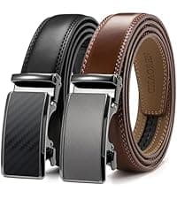 CHAOREN Leather Ratchet Belt Men 2 Pack - Customizable Fit, Effortless Style (35mm)