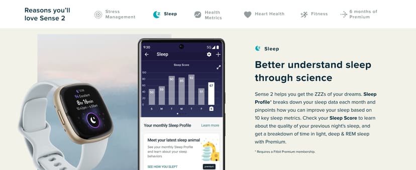 Fitbit Sense 2 Advanced Health and Fitness Smartwatch with Tools to Manage Stress and Sleep, ECG App, SpO2, 24/7 Heart Rate and GPS, Shadow Grey/Graphite, One Size (S & L Bands Included)