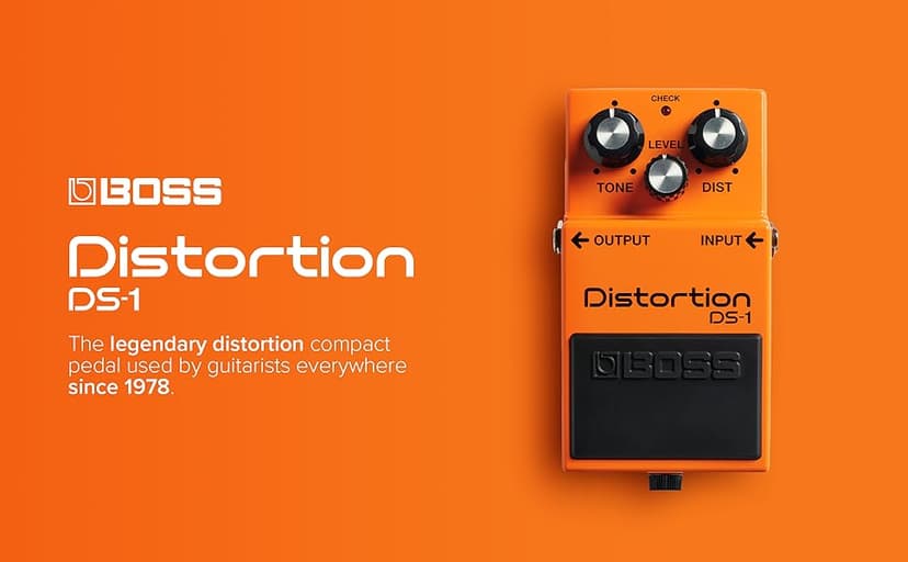 BOSS DS-1 Distortion | Compact Distortion Pedal | The Benchmark in Guitar Distortion | Hard-edged Attack & Smooth Sustain | Wide Tone Range