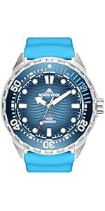 NORTH EDGE Solar Powered Dive Watch Women Men’s Watch, 1000FT/300M Water Resistance, Luminous Dial, Silicone Strap