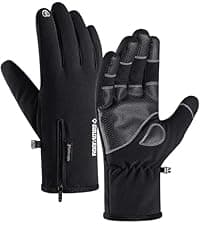 Jeniulet 100% Waterproof Winter Gloves -30℉ Warm Windproof All Fingers Touch Screen Gloves for Men Skiing and Outdoor Work