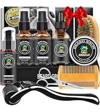 Beard Straightener w/Beard Oil & Balm & Guide E-Book,Upgraded 3 in 1 Hair Straightener Brush Beard Straightening Comb,Unique Stocking Stuffers Gifts for Men Him Dad Husband Birthday Christmas Gifts