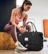 LOVEVOOK Travel Duffle Bag,Weekender Bags for Women with Shoe Compartment,Carry on Overnight Bag with Toiletry Bag,Gym Duffel Bag with Wet Pocket, Hospital Bags for Labor and Delivery