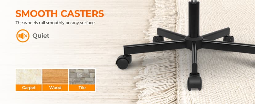 Orange Factory Criss Cross Chair Wheels Wide Cross Legged Office Desk Vanity Chair Comfy Fabric Armless Adjustable Swivel for Home Computer Task (Pink)