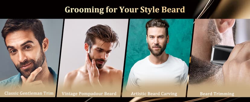 ENSSU Beard Trimmer for Men Auto-Vaccum, Rechargeable Electric Men Beard Trimmers with 2 Combs, 1-20mm Adjustable Length Dial, Waterproof Cordless Mustache Trimmer for Face, Stubble