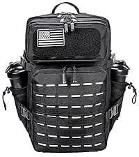 LHI Military Tactical Backpack for Men and Women 45L Army 3 Days Assault Pack Bag Large Rucksack with Molle System - Black