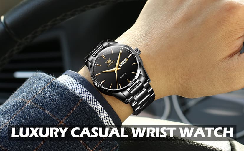 OLEVS Mens Gold Watches Waterproof Stainless Steel Lightweight Watch with Date Classic Luxury Dress Watch for Men Gold White Blue Green Dial