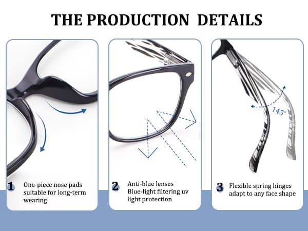 BLOEXCLU 6 Pack Reading Glasses for Women Men Blue Light Blocking Spring Hinge Computer Readers, Anti Eyestrain/Glare
