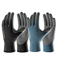 COOLJOB Gardening Gloves for Men, 2 Pairs Breathable Rubber Coated for Garden Weeding Landscaping, Outside Work for Lawn Yard, Men's Large Size, Black & Red