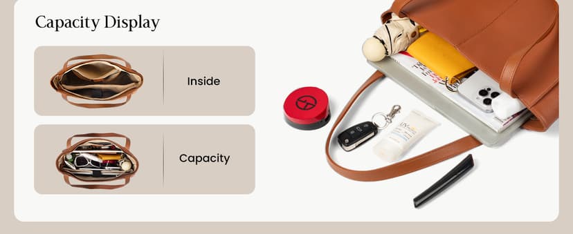 befen Genuine Leather Tote Bag for Women Work, Women's Leather Shoulder Bags Purses Satchel Handbags with Laptop Compartment