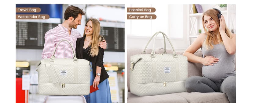 LOVEVOOK Travel Duffle Bag,Weekender Bags for Women with Shoe Compartment,Carry on Overnight Bag with Toiletry Bag,Gym Duffel Bag with Wet Pocket, Hospital Bags for Labor and Delivery