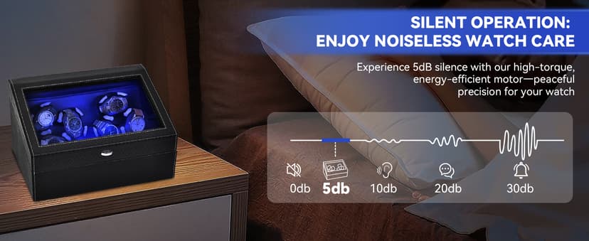 hightall Luxury Automatic Watch Winder for Rolex/Omega/Cartier for Automatic Watches with Whisper-Quiet Motor (<5dB), Anti-Scratch Memory Foam & Stable Base