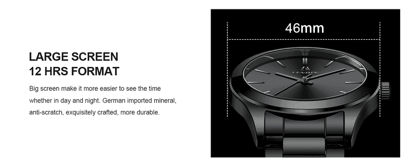 LN LENQIN Mens Watches Waterproof Stainless Steel Watch for Men Analog Quartz Fashion Business Designer Wristwatch