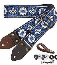 Nefelibata Guitar Strap,Double Full-Grain Leather Ends,Vintage Velvet Strap/FREE BONUS-4 Picks+Strap Locks+Strap Button,Gift For Bass,Electric&Acoustic Guitars(Vintage Coffee Brown)