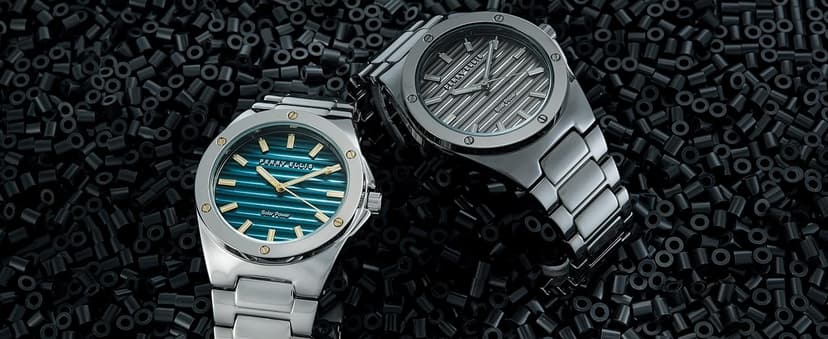 Perry Ellis Solar Powered Mens Watch | Steel Mesh Band | Water-Resistant Analog Wrist Watches for Men | 43mm Case | Aluminum Tachymeter Bezel | Elegant Gift for Man