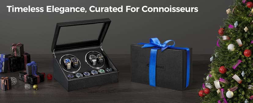 ANWBROAD ANWBROAD Watch Winders for Automatic Watches, Automatic Watch Winder with 4 Watch Rotator and 6 Extra Storages, 4 Watch Winder with Japanese Quiet Motor, Carbon Fiber Watch Winder,UJWW012C