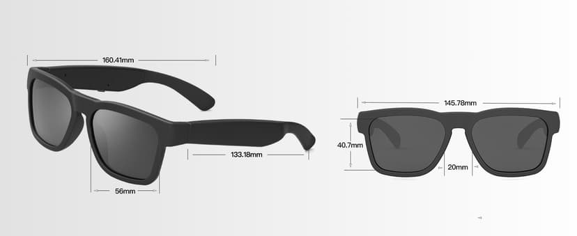 OhO Smart Glasses,Safety Glasses with Bluetooth Speaker,Indoor/Outdoor UV Protection and Voice Control,Unisex(Blue Light Lens)