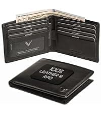 Lavalen Soft Leather Wallet for Men – Genuine Bifold with Zipper Coin Pocket – Holds Bills, Credit Cards, Coins – RFID Blocking Protection – Stylish, Durable & Practical Leather Wallet for Men