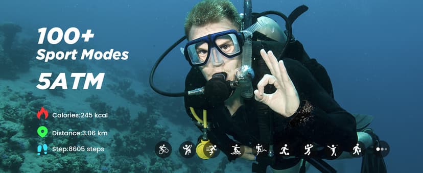 FOSMET Smart Watches for Men, 1.95'' Fitness Watch: Waterproof Military Smart Watch with 100 Days Battery Life/Call/Flashlight/Sleep/SpO2/Heart Rate Monitor/Step Tracker, Sport Smartwatch for Android iPhone