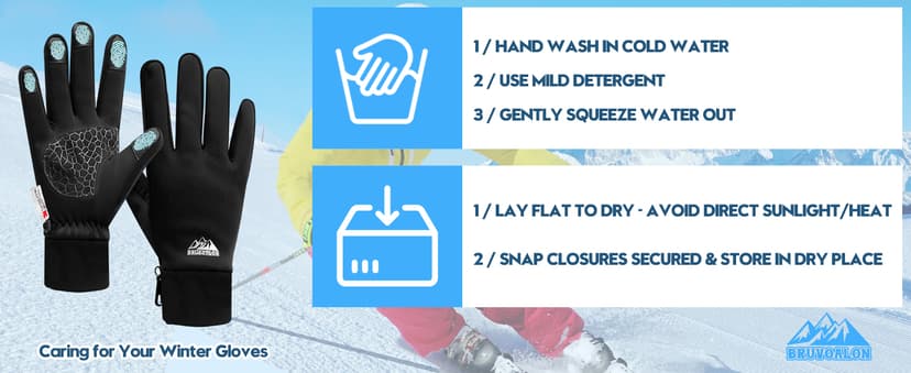 Bruvoalon Winter Gloves for Women & Men, 3M Thermal Insulation, Lycra Fabric, Touchscreen, Anti-Slip