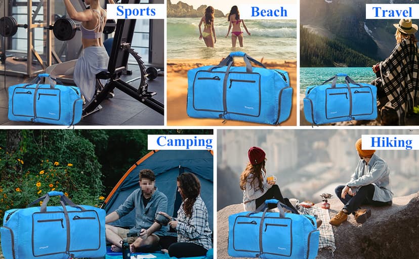 woogwin Travel Duffel Bag Large Foldable Waterproof Overnight Bag for Beach Swim Bags Pool Sports Gym