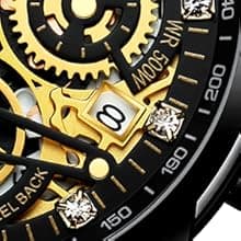 NEKTOM Watches for Men with Stainless Steel, Quartz Analog Watch with Date, Luxury Minimalist Dress Mens Watches, Chronograph Watch, 3ATM Waterproof, Black Wristwatch, Gifts for Men