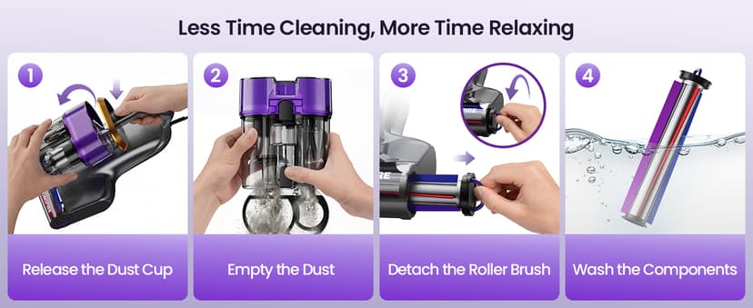 IRONSPIRE Bed Vacuum Cleaner, Mattress Vacuum with 2 Roller Brushes 253.7nm UV-C Light & Ultrasonic,145°F Heat, HEPA Filter, 18kPa Suction 650W Powerful Handheld Vacuums for Dust & Pet Hair(Corded)