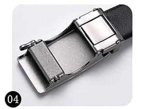 Dubulle Designer Ratchet Belt for Men Leather Fashion Adjustable Automatic Buckle Sliding Removable Dress Casual
