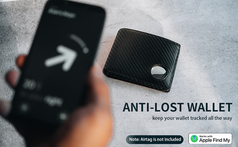 Serovi AirTag Wallet for Men Genuine Leather Bifold Wallet with AirTag Holder RFID Blocking Wallet With 2 ID Window and 12 Cards Holders Gift Box (Airtag Not included)