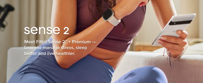 Fitbit Sense 2 Advanced Health and Fitness Smartwatch with Tools to Manage Stress and Sleep, ECG App, SpO2, 24/7 Heart Rate and GPS, Shadow Grey/Graphite, One Size (S & L Bands Included)
