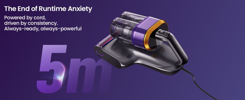 IRONSPIRE Bed Vacuum Cleaner, Mattress Vacuum with 2 Roller Brushes 253.7nm UV-C Light & Ultrasonic,145°F Heat, HEPA Filter, 18kPa Suction 650W Powerful Handheld Vacuums for Dust & Pet Hair(Corded)