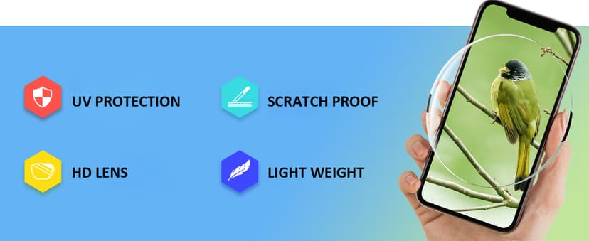 VisionGlobal Blue Light Blocking Glasses for Women/Men, Anti Eyestrain, Computer Reading, TV Glasses, Stylish Square Frame, Anti Glare(Black,+1.25 Magnification)