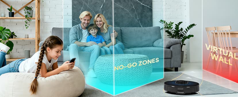 Bagotte Robot Vacuum and Mop, Robot Vacuum Self Emptying, 5000Pa Powerful Suction, 90-Day Hands-Free, Advanced Smart Mapping, LiDAR Navigation Robotic Vacuum for Pet Hair, Dust, Carpet, WiFi/App/Alexa