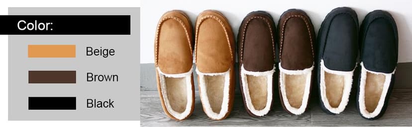 Lulex Moccasins for Men House Slippers Indoor Outdoor Plush Mens Bedroom Shoes with Hard Sole