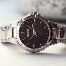 SEIKO SUR392 Automatic Watch for Women - Essentials - Swavorski Crystals - Stainless Steel Two-Tone Gold-Finish Bracelet - 50M Water Resistant