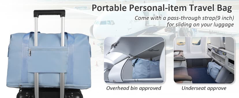 Capolo Expandable Travel Duffle Bags Weekender Overnight Bags for Women Men Hospital Bag for Women Labor Delivery with Toiletry Bag Waterproof