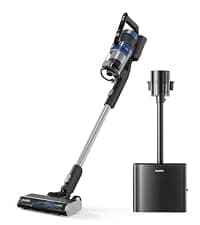 Eureka Stylus Elite NEC490BL Cordless Stick Vacuum, 350W Powerful Suction, Self-Emptying Station, 60-Min Runtime, Anti-Tangle Brushroll, 5-Layer HEPA Filtration, Ideal for Pet Hair&All Floor Types