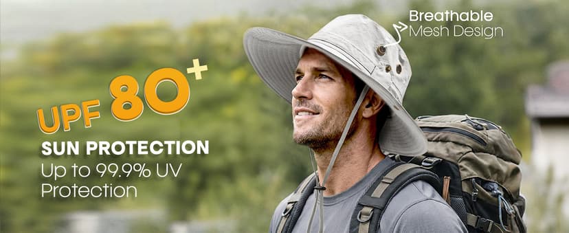 FURTALK Sun Hats for Men Fishing Hat UPF 80+ Foldable Wide Brim Outdoor Hiking Beach Summer Hats