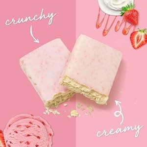 Power Crunch Whey Protein Bars, High Protein Snacks with Delicious Taste, Strawberry Cream, 1.4 Ounce (12 Count)