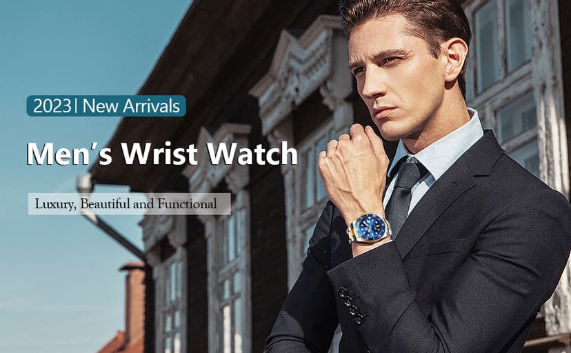 OLEVS Men's Stainless Steel Watch, Big Face Easy to Read Analog Quartz Dress Watches, Classic Rotating Bezel Waterproof Luminous Hands Date Mens Wristwatch